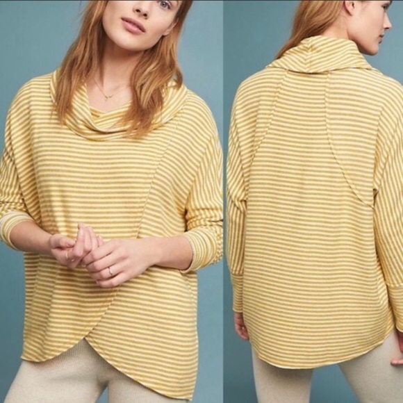 anthropologie • saturday sunday striped cowl neck sweater - Picture 1 of 11